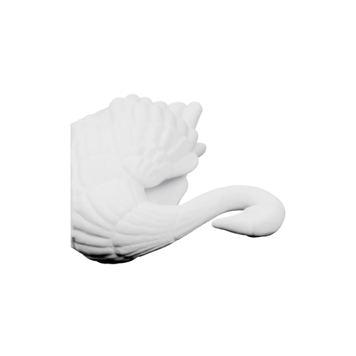 Лебедь с вытянутой шеей и крыльями