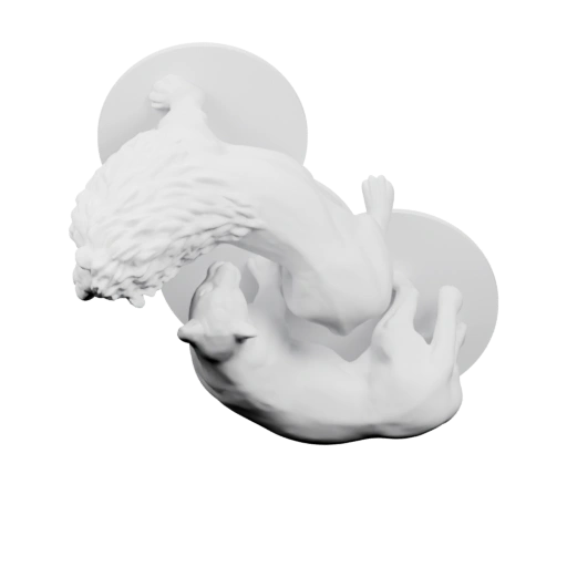 Лев и львица в динамичной позе