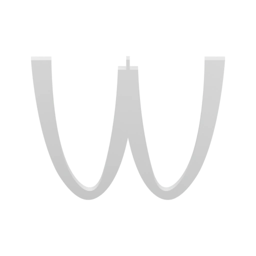 Символ W в стиле 3D