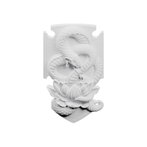 Изваяние змеи и лотоса на щите