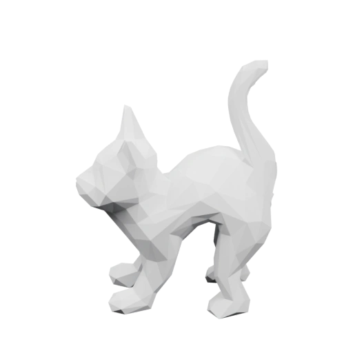 Лоу-поли кот в стиле 3D