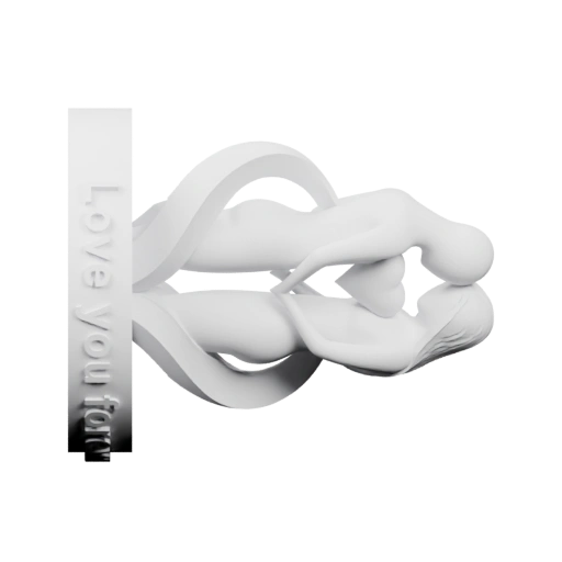 Скульптура пары в объятиях