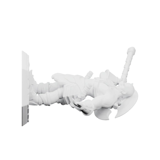 Лежащий воин с оружием