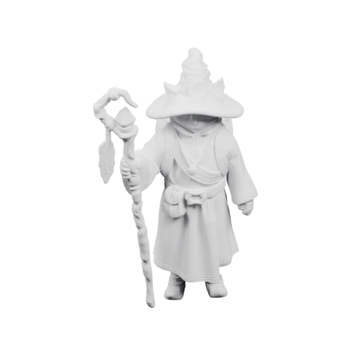 Маг в широкой шляпе с посохом