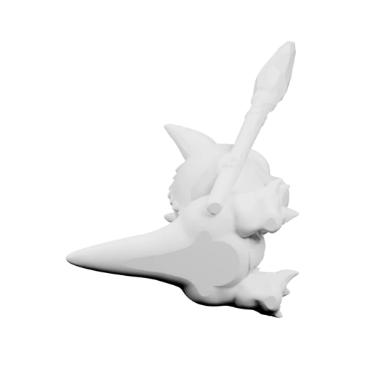 Силуэт с копьём и крыльями