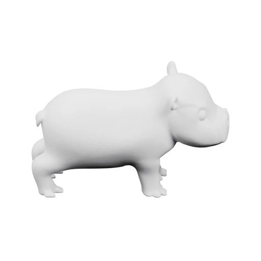 Маленький гиппопотам в профиль