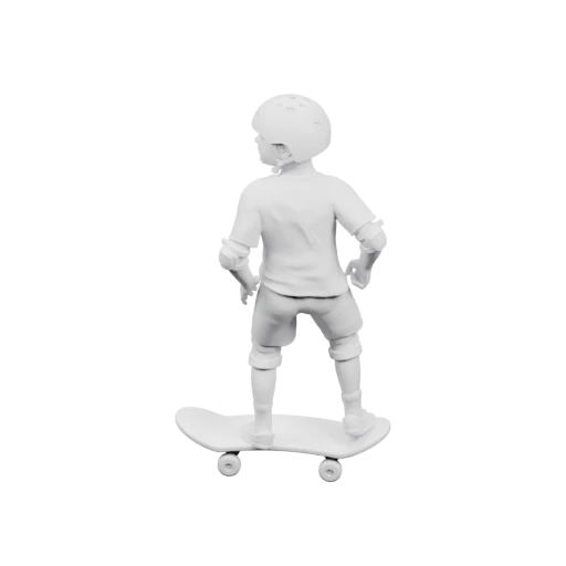 Мальчик стоит на скейтборде