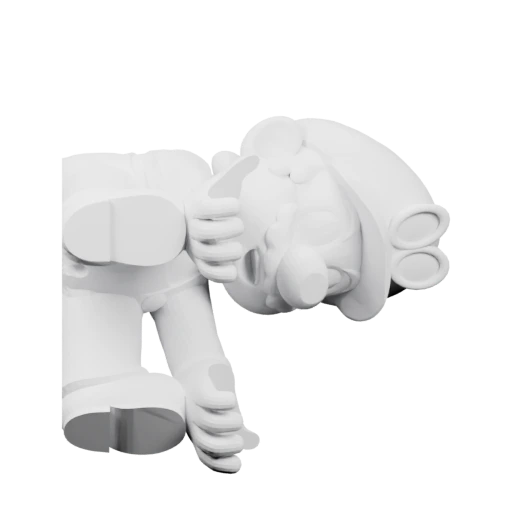 Статуэтка персонажа в позе с поднятой рукой