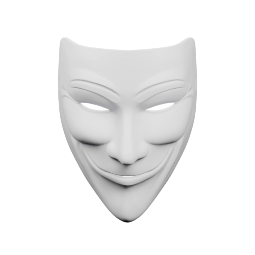 Улыбающаяся маска с отверстиями для глаз