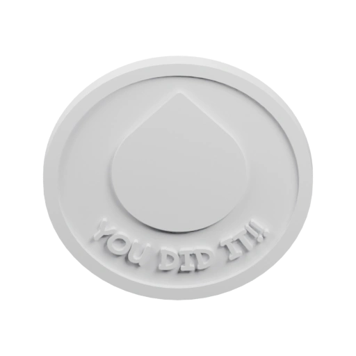 Медаль с каплей и надписью