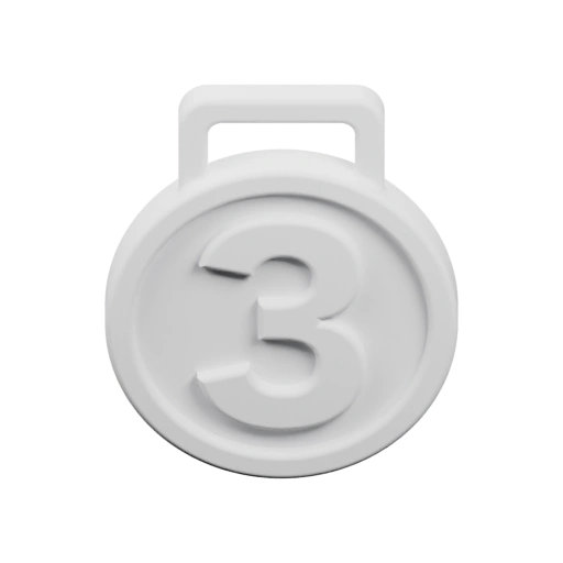 Круглая с выгравированным числом три