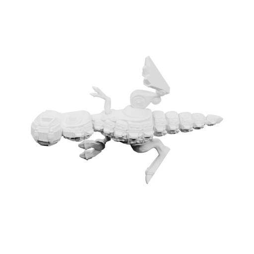 Механический дракон в позе прыжка