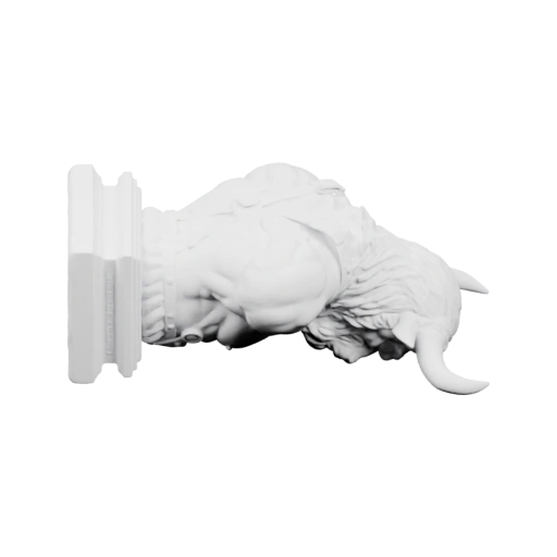 Голова с рогами и густой шерстью