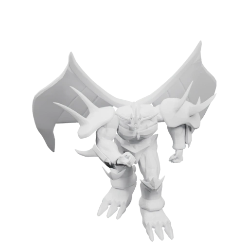 Монстр с крыльями и рогами