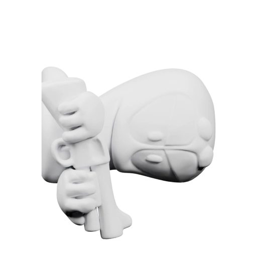 Монстр держит оружие