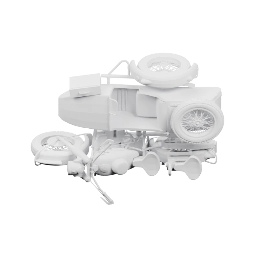 Мотоцикл с колесами и деталями