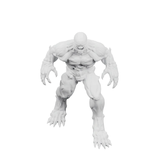 Мощный воин в агрессивной позе