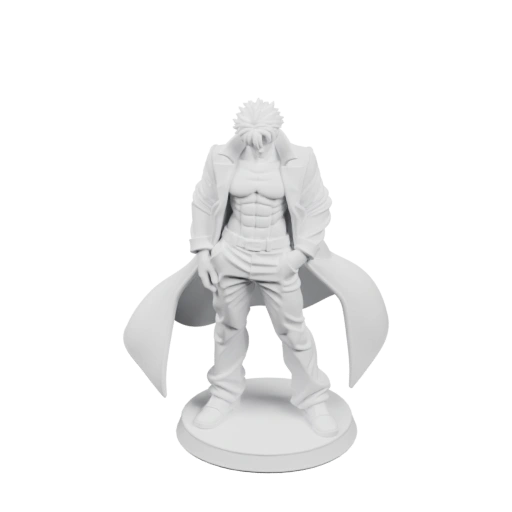 Силовик в плаще, с мускулистым торсом