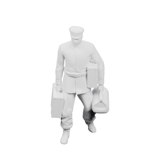 Мужчина в униформе с сумками