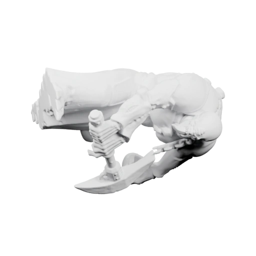 Мутант в боевой позе с оружием