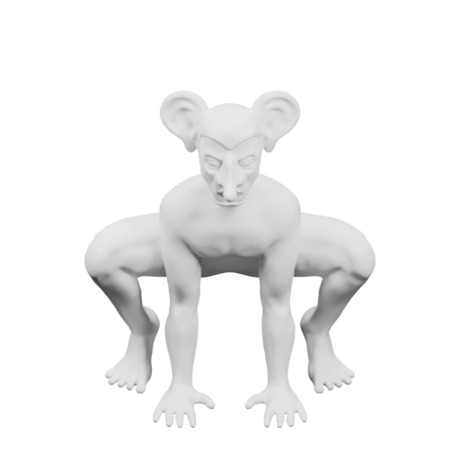 Статуя мыши в агрессивной позе