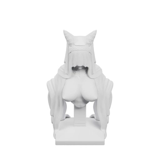 Бюст с рогами и развевающимися одеждами