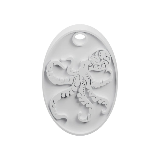 Овальный медальон с рельефным осьминогом