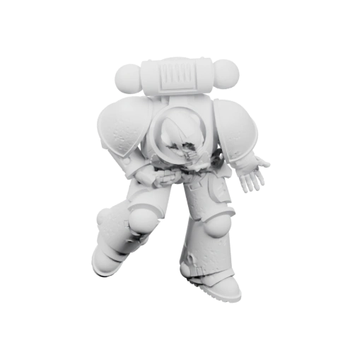 Солдат в броне, упавший на землю