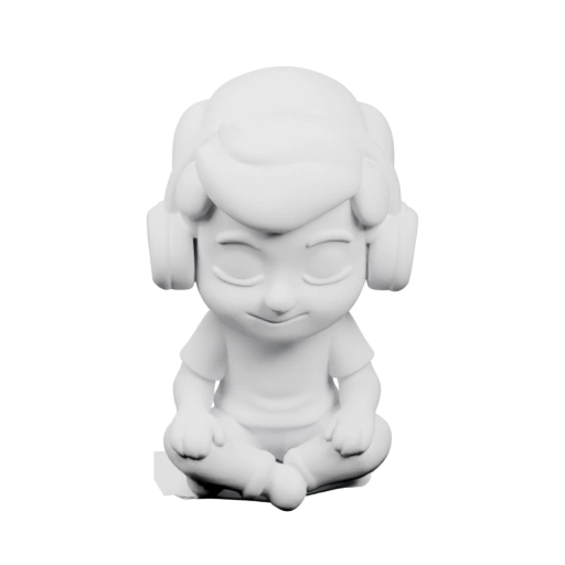 Сидящий мальчик в наушниках