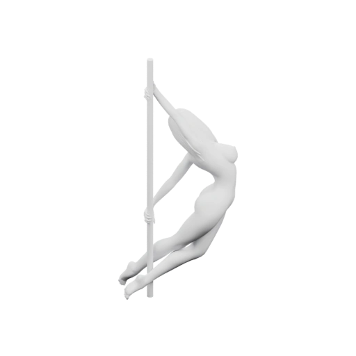 Женщина в позе на столбе