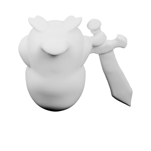 Пингвин с мечом в боевой позе