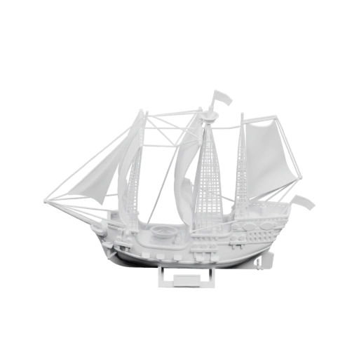 Корабль с мачтами и парусами