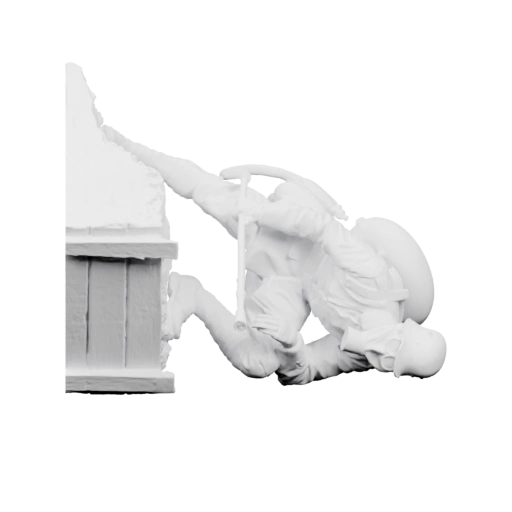 Пожарный в позе прыжка