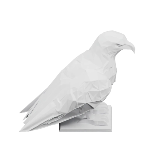 Статуя птицы с геометрическими формами