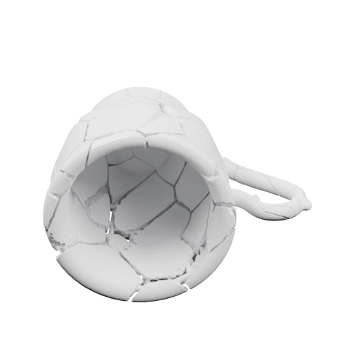 Разбитый чайник с трещинами