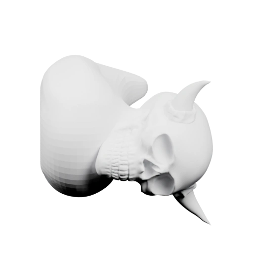 Утка с рогами и черепом