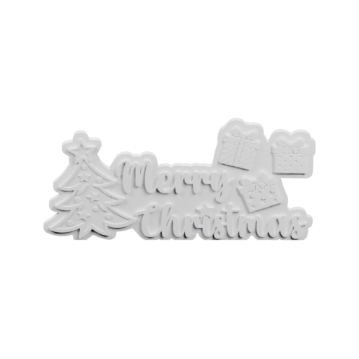 Надпись с елкой и подарками