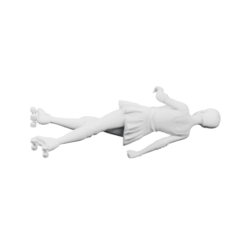 Лыжница в движении на роликах