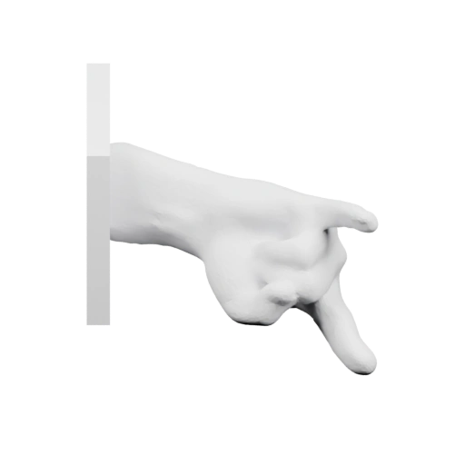 Рука вытянута вверх, пальцы разведены