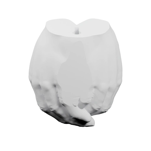 Руки удерживают форму