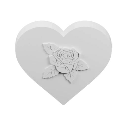 Сердце с рельефной розой