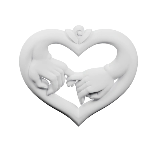 Две руки держатся в форме сердца