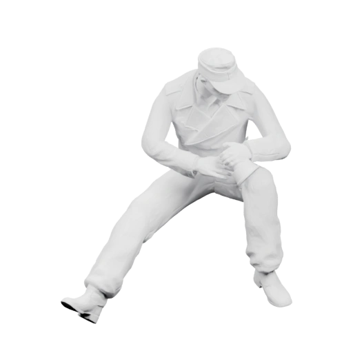 Человек в кепке и куртке