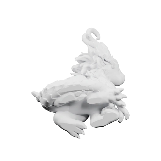 Маленький дракон в позе отдыха