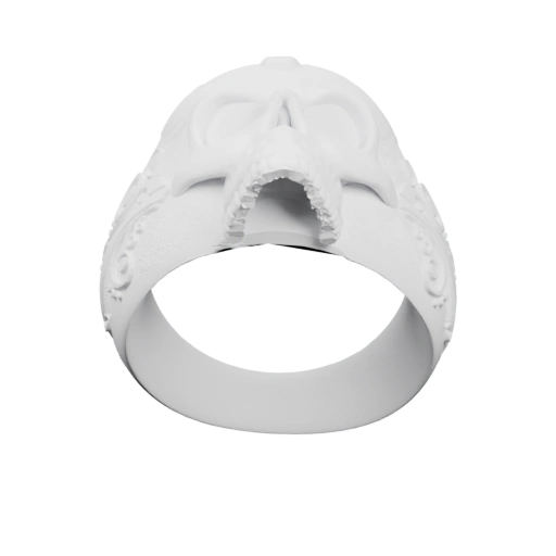 Кольцо с детализированным черепом