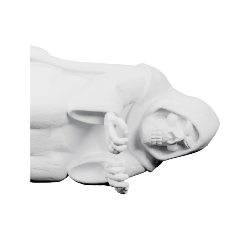 Скелет в плаще с поднятыми руками