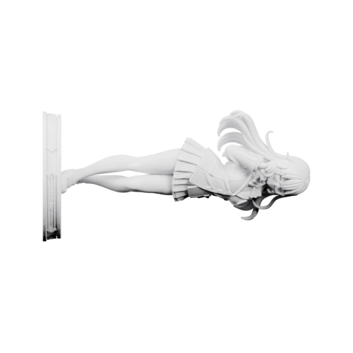 Девушка в позе лежа на стене