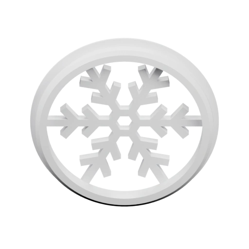 Симметричная снежинка в круглом окне