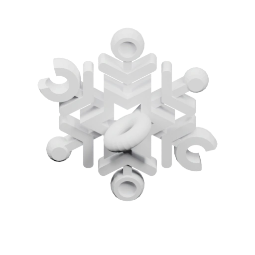 Сложная снежинка с геометрическими элементами