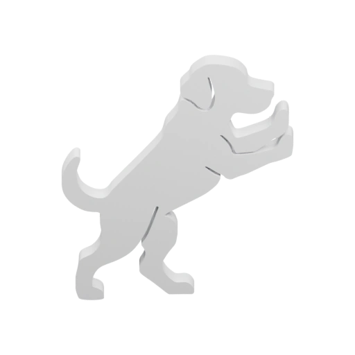 Статуя собаки в движении